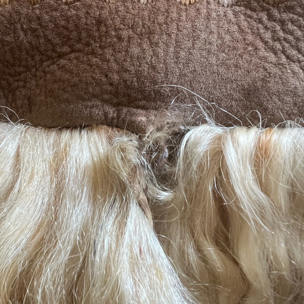 Vintage Tan Teddy Jacket with Embroidery Accents - Picture 5 of 9